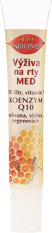 Odżywczy balsam do ust z witaminami E, A i D - Bione Cosmetics Honey + Q10 Nourishment With Vitamins E, A And D Lip Balm — Zdjęcie N1