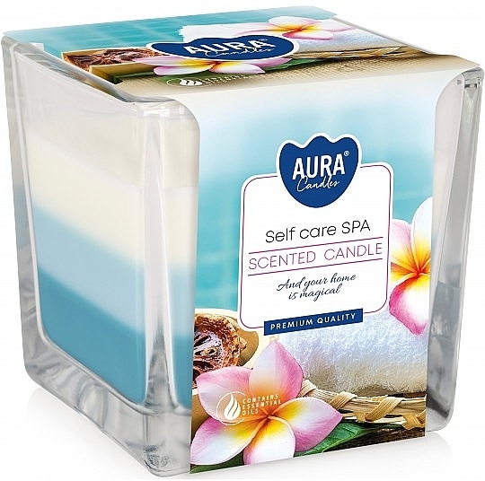 Świeca w kwadratowej szklance Self Care SPA - Bispol Aura Self Care Spa Candles — Zdjęcie N1