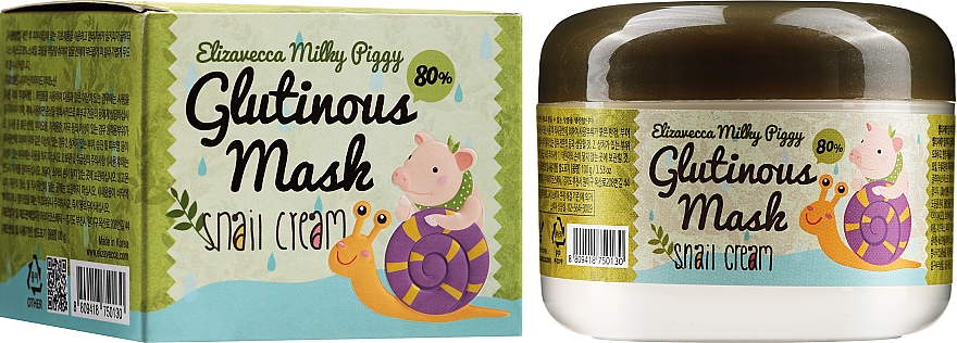 Krem-maska ​​na noc z mucyną ślimaka - Elizavecca Face Care Milky Piggy Glutinous Mask 80% Snail Cream — Zdjęcie N2