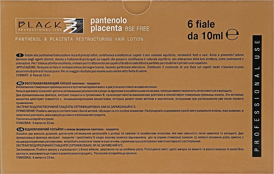 Balsam do odbudowy włosów z pantenolem i łożyskiem - Black Professional Line Panthenol & Placenta Restructuring Hair Lotion — Zdjęcie N3
