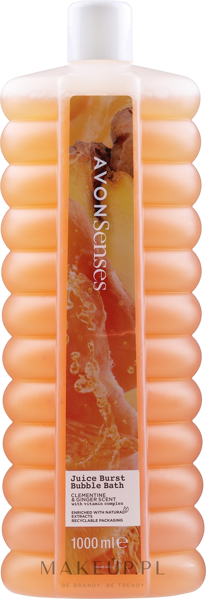 Płyn do kąpieli o zapachu klementynki i imbiru - Avon Senses Juice Burst Bubble Bath Clementine & Ginger Scent — Zdjęcie 1000 ml