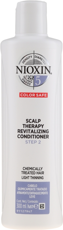 Odżywka do skóry głowy i lekko przerzedzających się włosów po zabiegach chemicznych - Nioxin System 5 Color Safe Scalp Therapy Revitalising Conditioner Step 2 — Zdjęcie N3