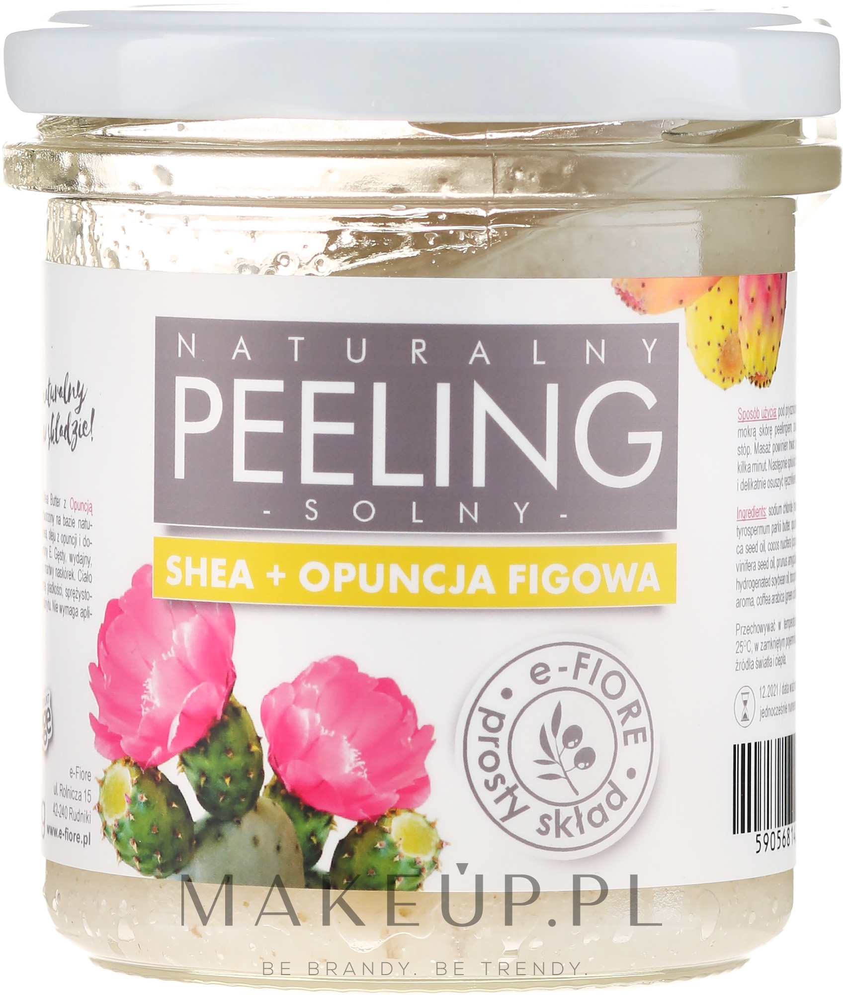 Naturalny peeling solny Shea + opuncja figowa - E-Fiore — Zdjęcie 350 ml