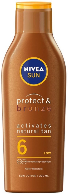 Przeciwsłoneczny balsam opalizujący do ciała SPF 6 - Nivea Sun Protect & Bronze Tan Activating Lotion — фото N1