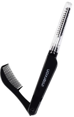 Składana szczoteczka z grzebykiem do rzęs i brwi - Inter-Vion Eyelash And Eyebrow Brush — фото N1