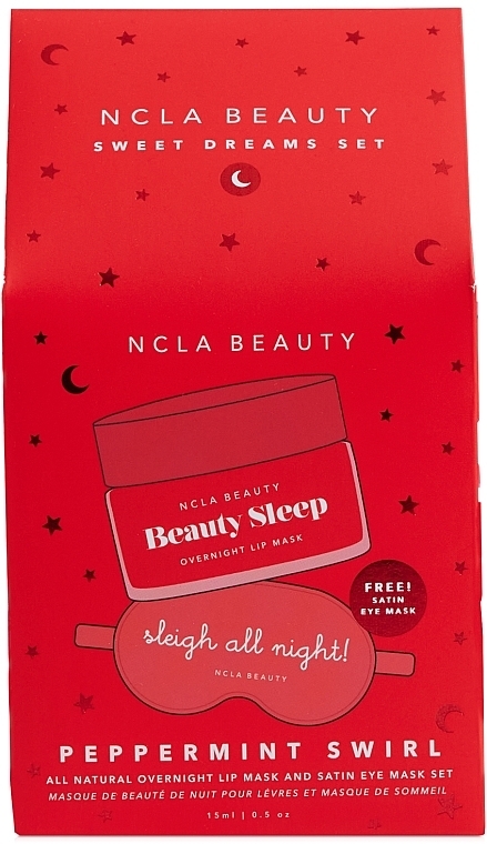 Zestaw - NCLA Beauty Sweet Dreams Peppermint Swirl Lip Mask Gift Set (lip mask/15ml + sleeping mask/1pc) — Zdjęcie N1