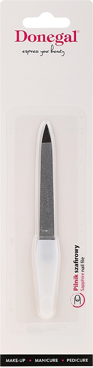 Pilnik szafirowy do paznokci, dwustronny, 12,5 cm, 1018, biały - Donegal — Zdjęcie N2