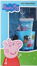Zestaw - Naturaverde Kids Peppa Pig Oral Set (toothbrush/1pc + toothpaste/75ml + cup/1pc + bag/1pc) — Zdjęcie N1