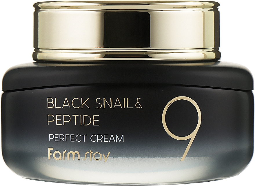 Krem przeciwstarzeniowy z mucyną ślimaka i peptydami - FarmStay Black Snail & Peptide 9 Perfect Cream — Zdjęcie N1