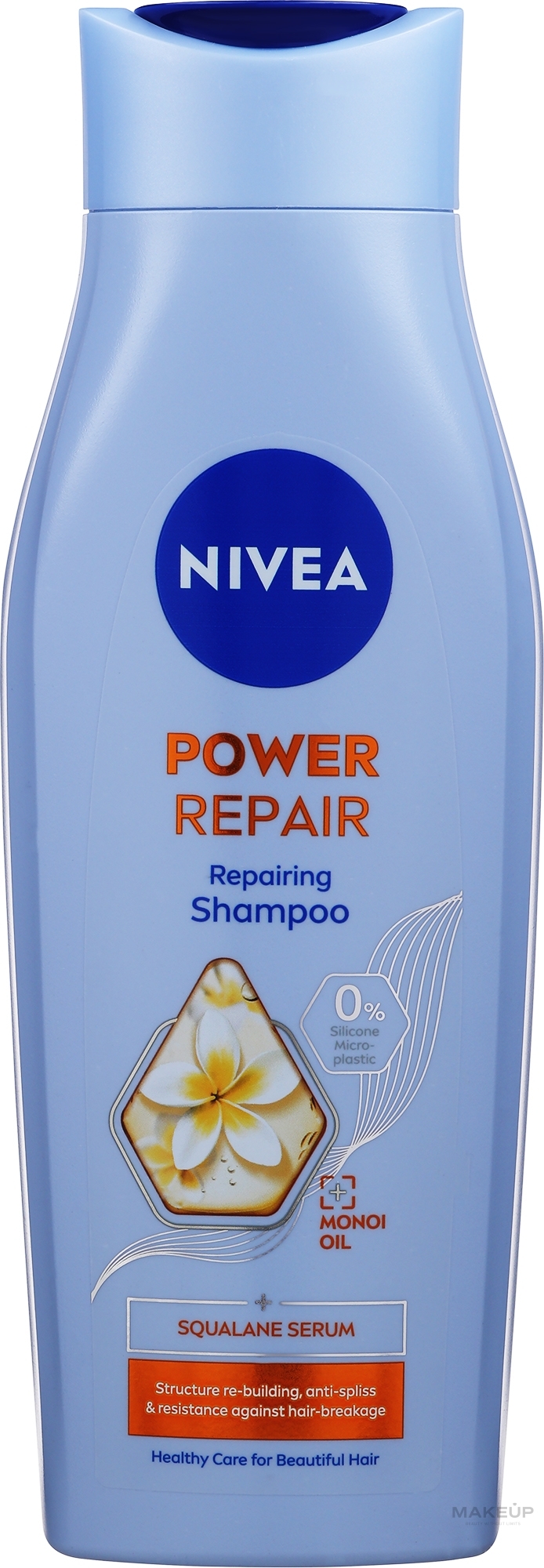 Rewitalizujący szampon do włosów z olejkiem manojowym i skwalanem - NIVEA Power Repair Shampoo — Zdjęcie 400 ml