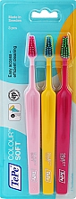 Kup Zestaw szczoteczek do zębów, 3 szt., różowa, żółta, malinowa - TePe Colour Soft