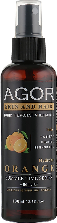 Pomarańczowy hydrolat do ciała i włosów - Agor Summer Time Skin And Hair Tonic