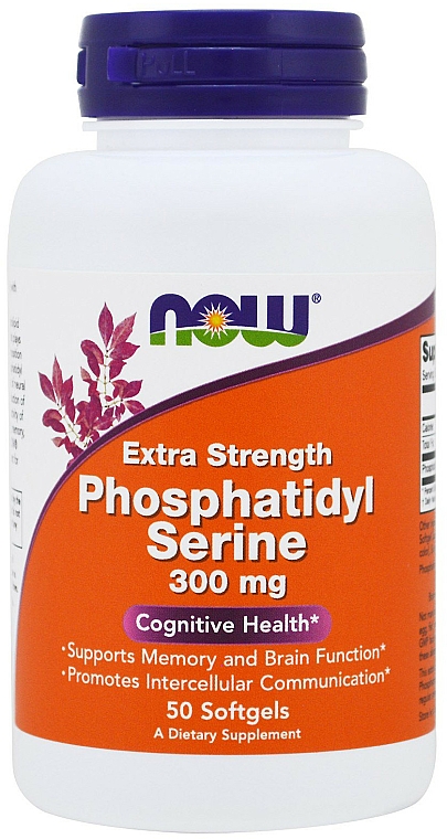 Fosfatydyloseryna w żelowych kapsułkach - Now Foods Extra Strength Phosphatidyl Serine — Zdjęcie N1