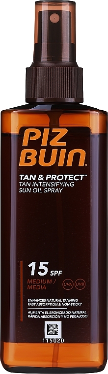 Ochronny olejek przyspieszający opalanie SPF 15 - Piz Buin Tan & Protect Tan Accelerating Oil Spray — Zdjęcie N1