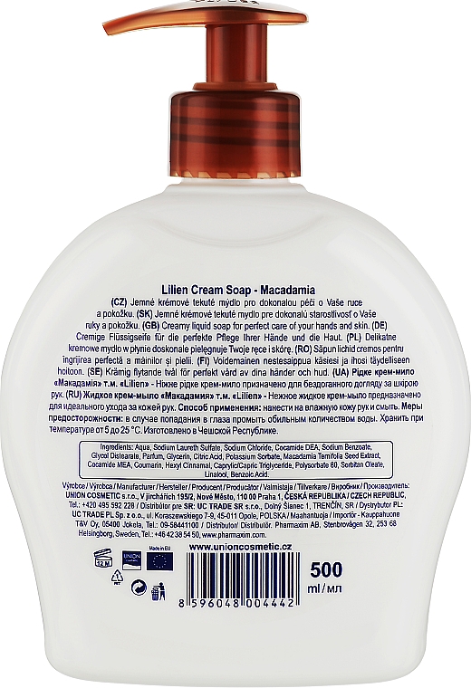 Mydło w płynie z olejkiem macadamia - Lilien Macadamia Cream Soap — Zdjęcie N2