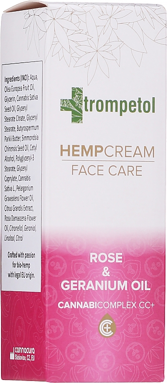 Konopny krem do twarzy z olejkiem z róży i geranium - Trompetol Hempcream Face Care — Zdjęcie N2