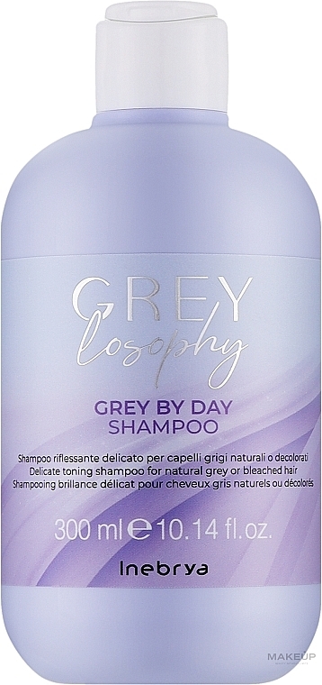 Szampon tonizujący do włosów naturalnych, siwych i blond - Inebrya Grey By Day Shampoo — Zdjęcie N1