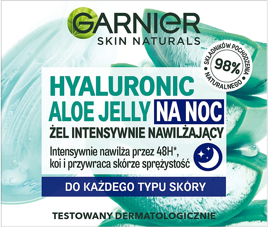Intensywnie nawilżający żel na noc do każdego rodzaju skóry - Garnier Skin Naturals Hyaluronic Aloe — Zdjęcie N1