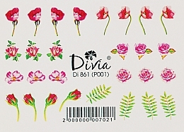 Naklejki na paznokcie, Di861 - Divia Water Based Nail Stickers Relief — Zdjęcie N1