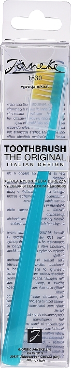 Szczoteczka do zębów średnio twarda, turkusowa - Janeke — Zdjęcie N2