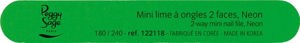 Pilnik do paznokci 180/240, zielony - Peggy Sage Lime Mini 2 Faces Neon Verte — Zdjęcie N1