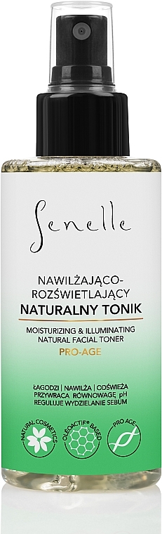 PREZENT! Nawilżająco-rozświetlający naturalny tonik do twarzy - Senelle Moisturizing And Brightening Natural Face Tonic  — Zdjęcie N2