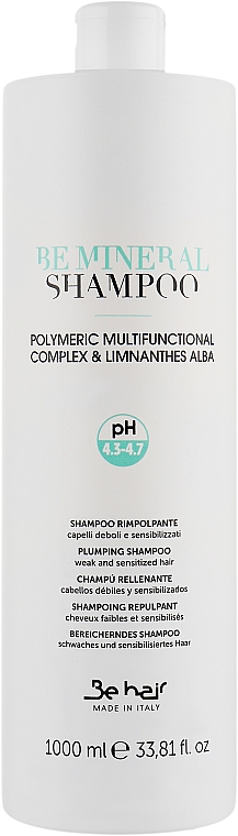 Szampon mineralny przywracający sprężystość słabym i wrażliwym włosom - Be Hair Be Mineral Plumping Shampoo — Zdjęcie N1