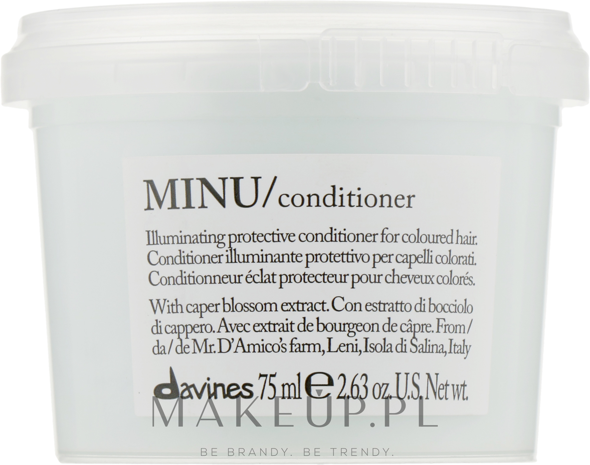 Rozświetlająca i ochronna odżywka do włosów farbowanych - Davines Minu Conditioner — Zdjęcie 75 ml