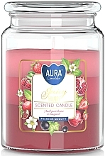 Świeca zapachowa trójwarstwowa w słoiku Soczyste owoce - Bispol Aura Scented Candle Juicy Fruit — Zdjęcie N1