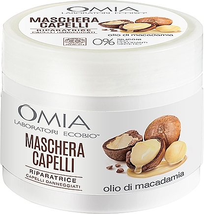 Maska do włosów z olejem makadamia - Omia Laboratori Ecobio Macadamia Oil Hair Mask — Zdjęcie N1