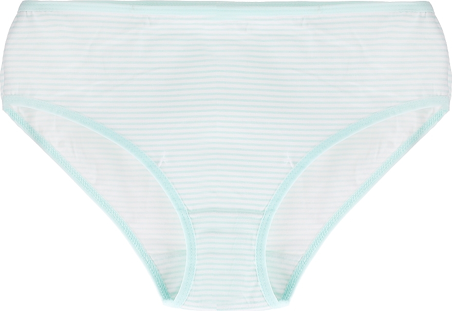 Bawełniane figi bikini, jasnozielone w białe paski - Moraj — Zdjęcie N1