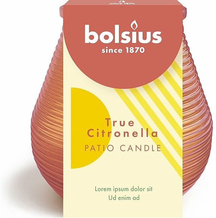 Świeca ogrodowa, 40H, koralowa - Bolsius True Citronella  — Zdjęcie N1