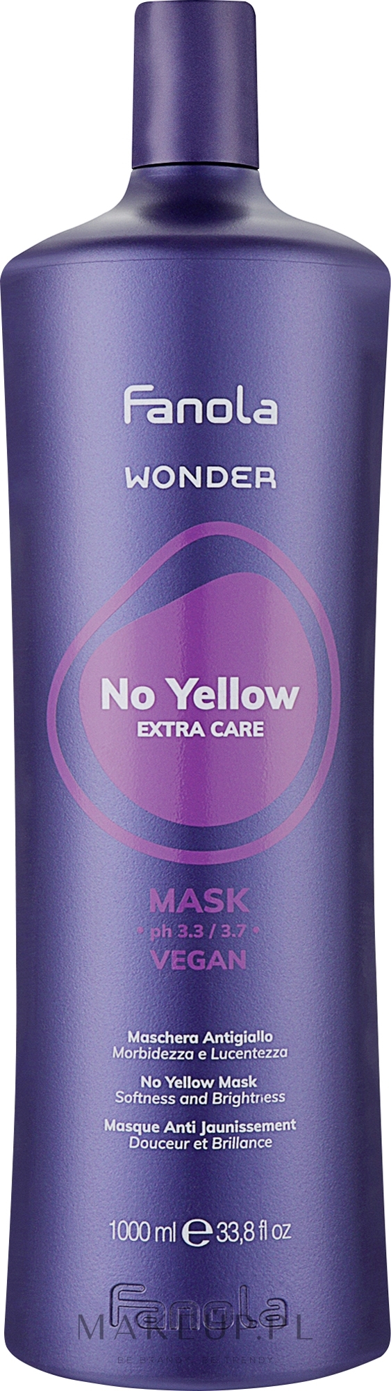 Maska przeciw żółknięciu włosów - Fanola Wonder No Yellow Extra Care Mask — Zdjęcie 1000 ml