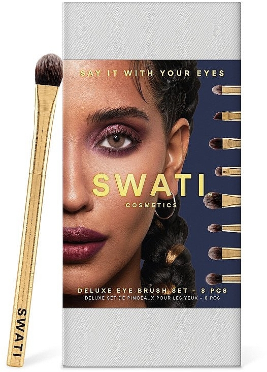 Zestaw pędzli do makijażu oczu, 8 szt. - Swati Deluxe Eye Brush Set — Zdjęcie N1