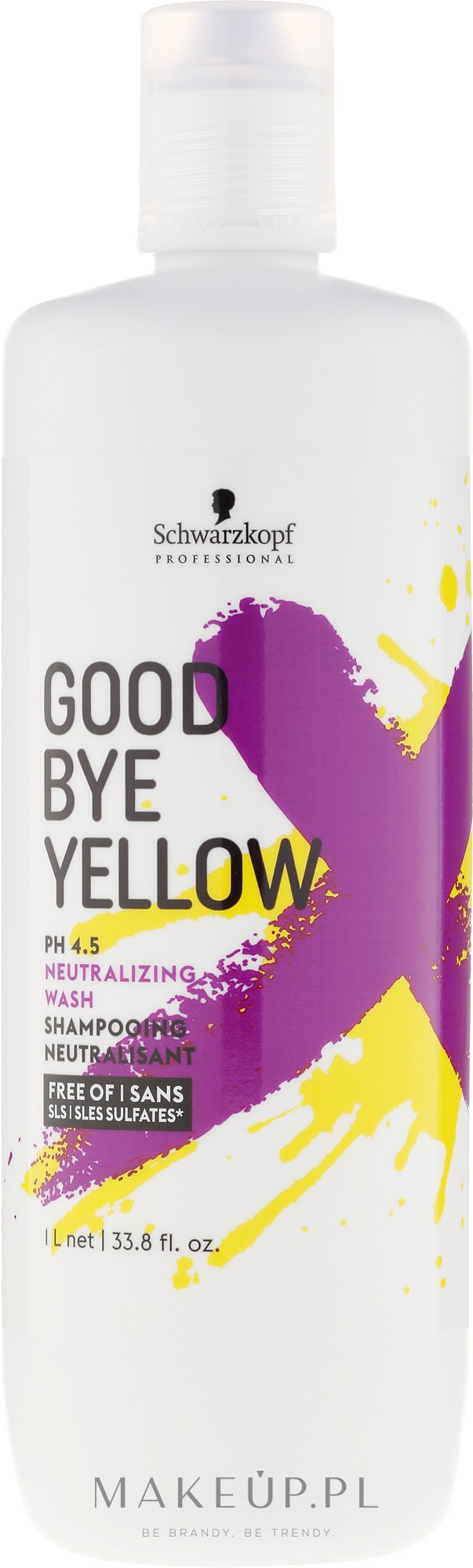 Szampon neutralizujący żółty kolor włosów bez SLS i SLES - Schwarzkopf Professional Goodbye Yellow Neutralizing Shampoo — Zdjęcie 1000 ml