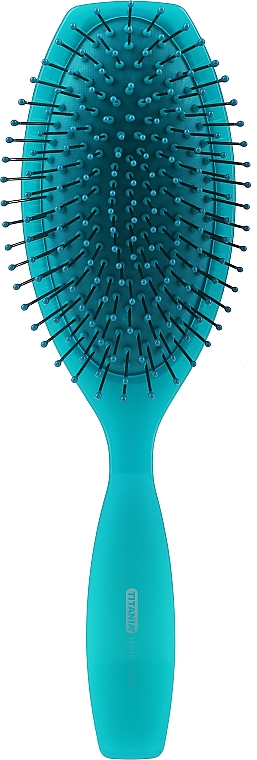 Szczotka do włosów 11 rzędów, turkusowa - Titania — Zdjęcie N1