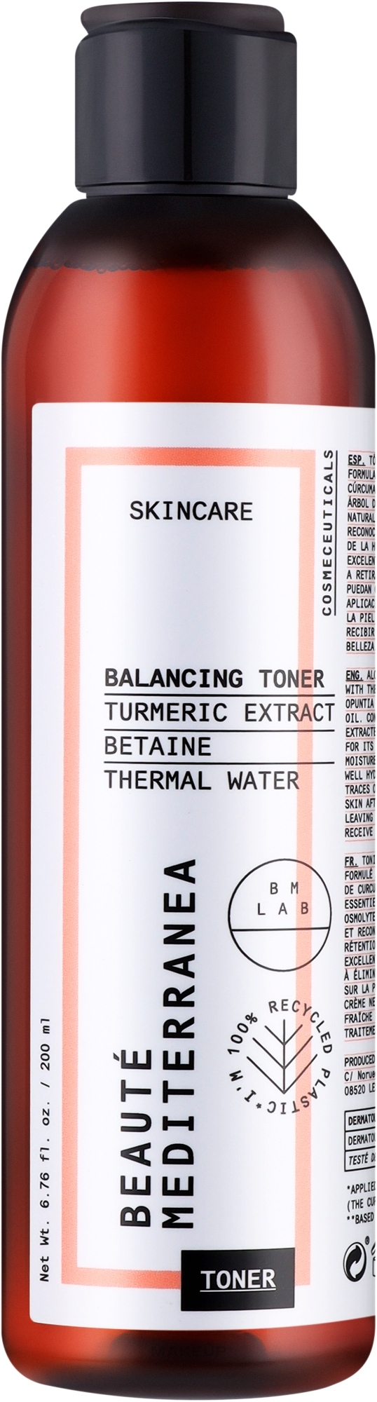 Tonik do twarzy z ekstraktem z kurkumy - Beaute Mediterranea Balancing Toner — Zdjęcie 200 ml