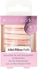 Zestaw mini poduszek do nakładania pudru, 6 szt. - Brushworks Mini Pillow Puffs — Zdjęcie N1