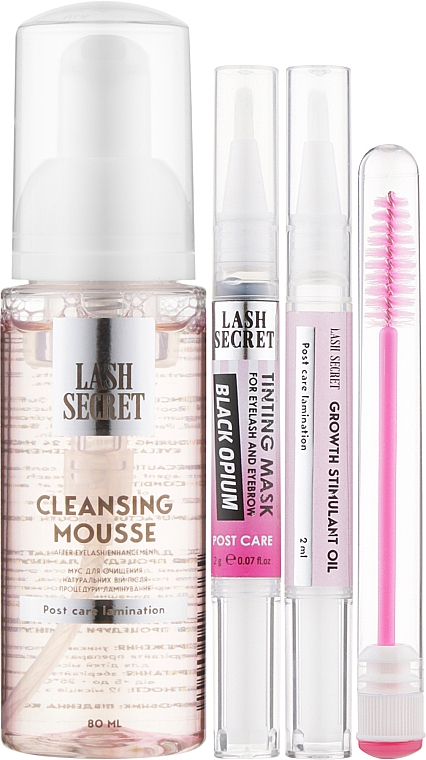 Zestaw - Lash Secret Lami Home (mousse/80ml + l/oil/2ml + brush/1pcs + mask/2ml) — Zdjęcie N1