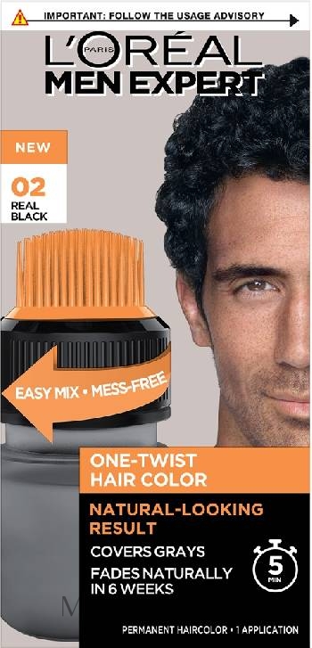 Farba do włosów dla mężczyzn - L'Oreal Paris Men Expert One-Twist Hair Color — Zdjęcie 02 - Real Black