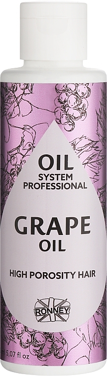 PRZECENA! Olejek do włosów wysokoporowatych z olejkiem winogronowym - Ronney Professional Oil System High Porosity Hair Grape Oil * — Zdjęcie N1