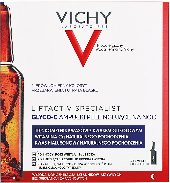 Kuracja peelingująca na noc do pielęgnacji skóry twarzy - Vichy LiftActiv Specialist Glyco-C