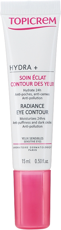 Rozjaśniający krem do okolic oczu - Topicrem Hydra+ Radiance Eye Contour Cream