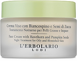 Krem do skóry tłustej i zanieczyszczonej Głóg i nasiona dyni - L'Erbolario Crema Viso al Biancospino — Zdjęcie N2