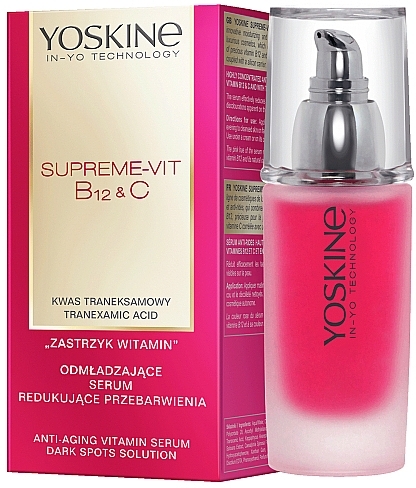 Odmładzające serum redukujące przebarwienia do twarzy - Yoskine Supreme-Vit B12 & C Anti-Aging Vitamin Serum — Zdjęcie N1