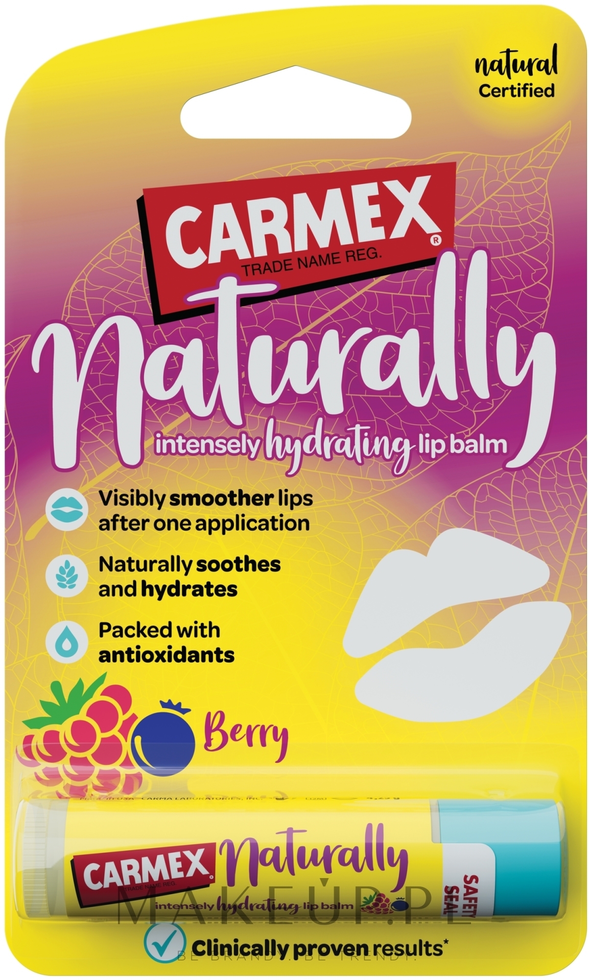 Nawilżający balsam do ust Jagody - Carmex Naturally Lip Balm Berry — Zdjęcie 4.25 g