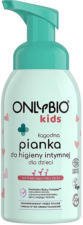 Łagodna pianka do higieny intymnej dla dzieci od 3. roku życia - OnlyBio Kids — Zdjęcie N1