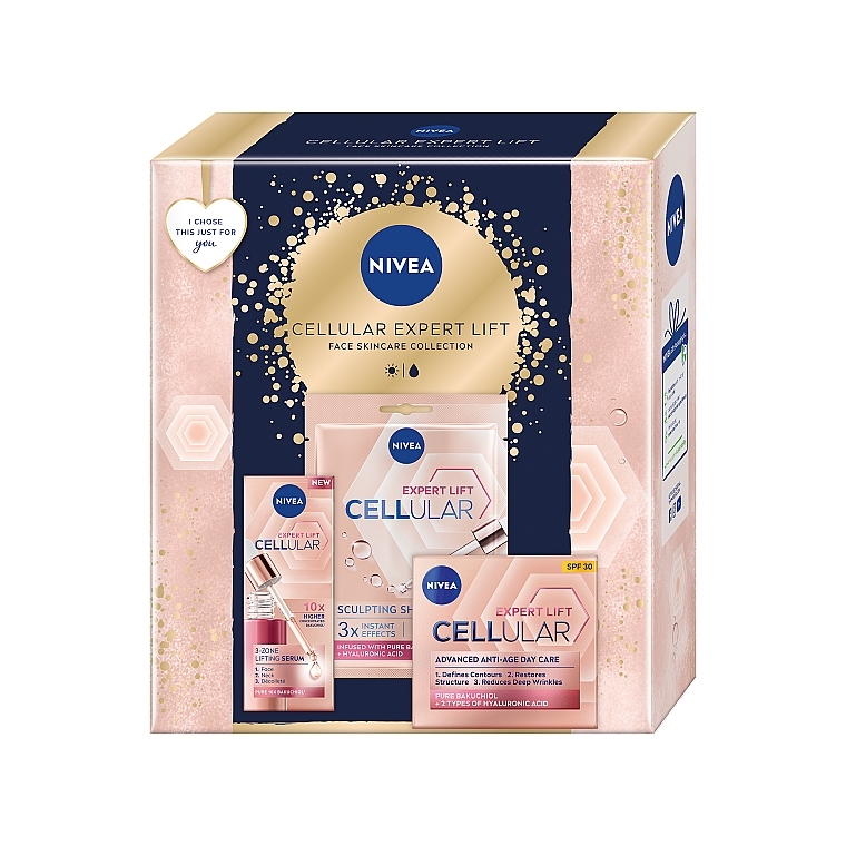 Zestaw - NIVEA Cellular Expert Lift (f/cr/50ml + f/ser/30ml + f/mask/1pc) — Zdjęcie N1