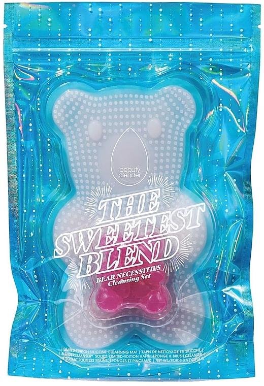Zestaw - Beautyblender The Sweetest Blend Bear Necessities Cleansing Set ( soap/16g + cleans/mat/1pcs) — Zdjęcie N2