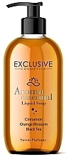 Mydło w płynie Cynamon, kwiat pomarańczy, czarna herbata - Exclusive Cosmetics Aroma Essential Liquid Soap — Zdjęcie N1